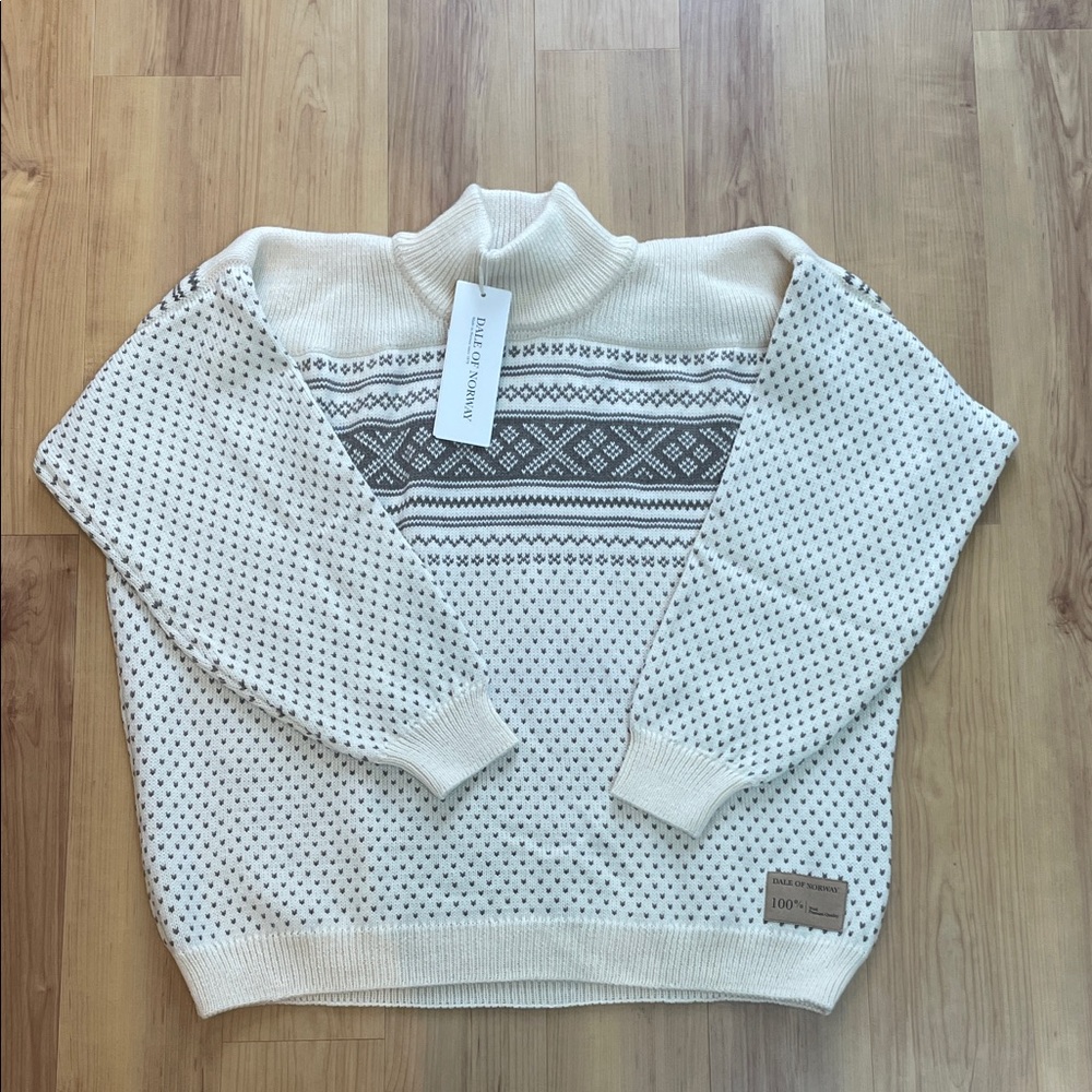 Dale of Norway Cream Alpine Patterned Sweater in 100% Wool
